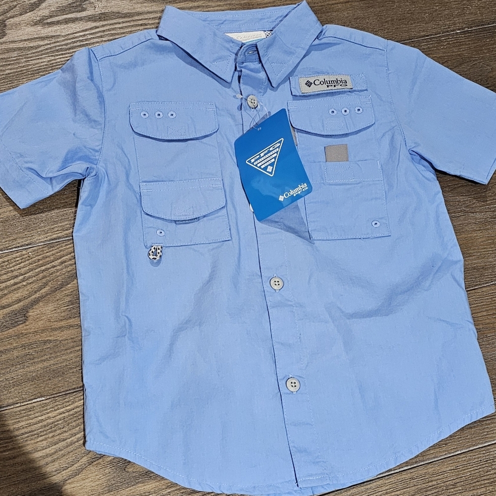 New Columbia Kids' Blue Short Sleeve Shirt